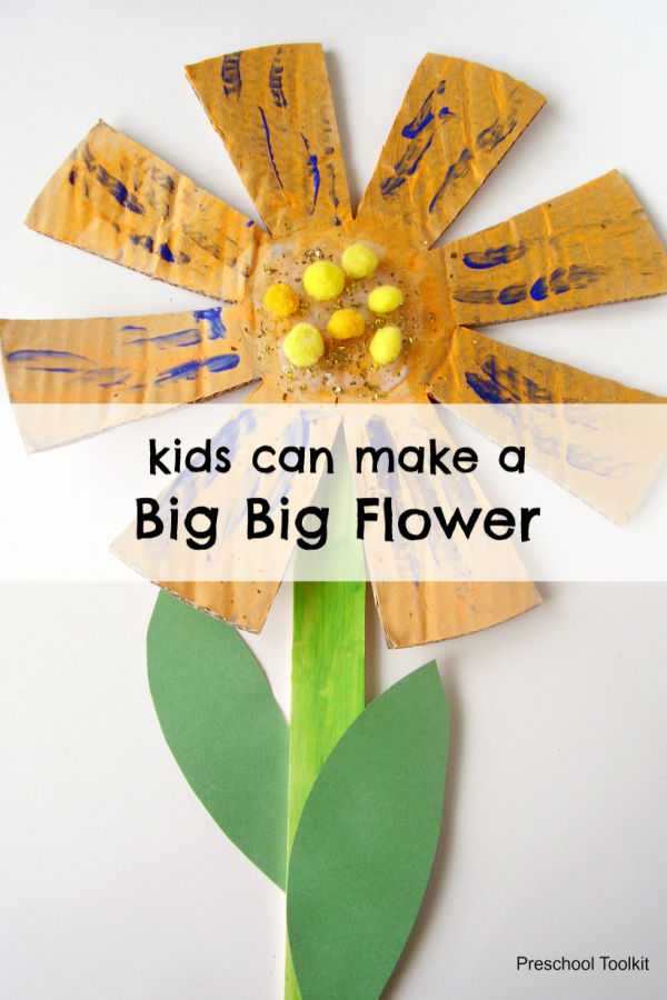 flower craft for preschool using recycled cardboard