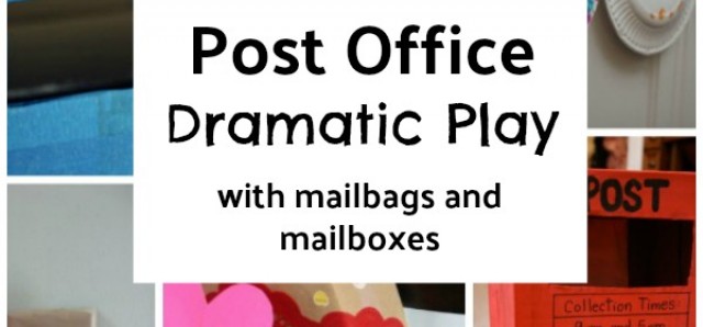 mail boxes and mail bags to make for creative pretend play with preschoolers