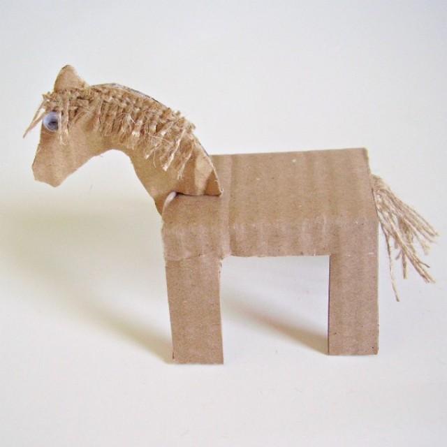 Make cardboard animals for preschool small world pretend play