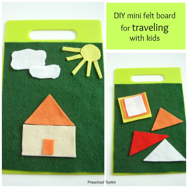 Mini felt board for road trips with kids