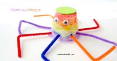Rainbow octopus craft for kids