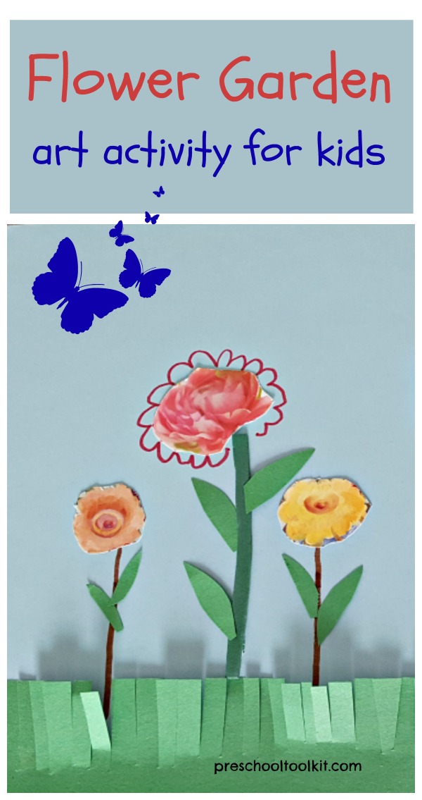 Flower garden process art activity for kids