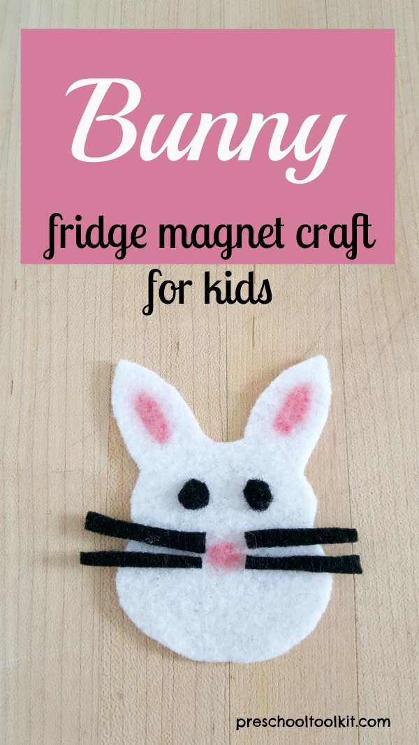 Felt bunny fridge magnet craft