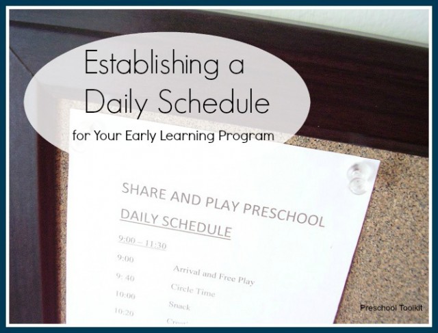 How to establish a daily schedule for your early learning program - Preschool Toolkit