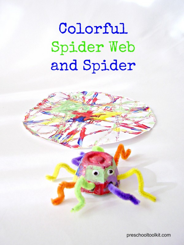 Spider and web painting activity