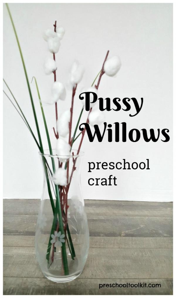Spring pussy willows preschool craft