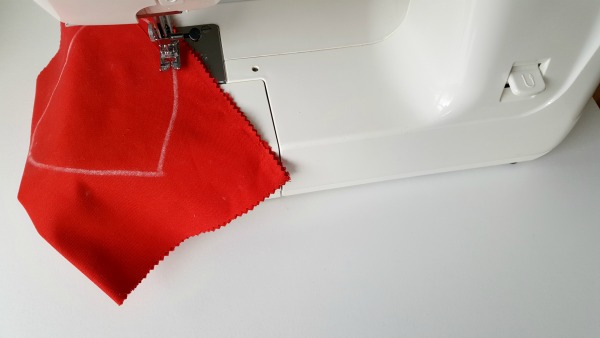 Stitch seam line of bean bag on sewing machine