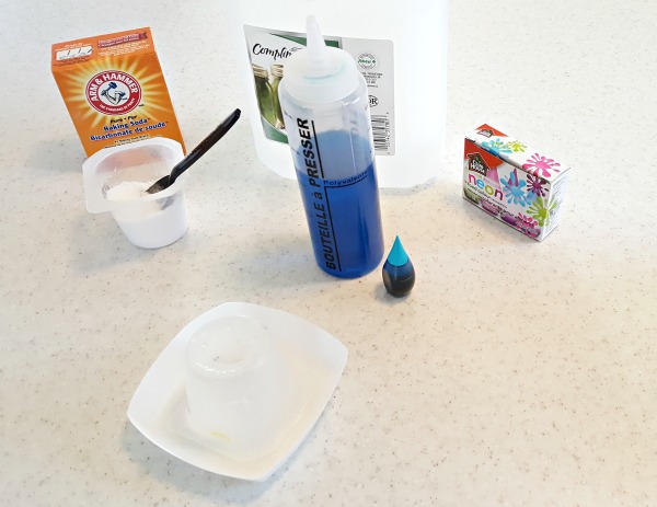 supplies for mini volcano preschool activity