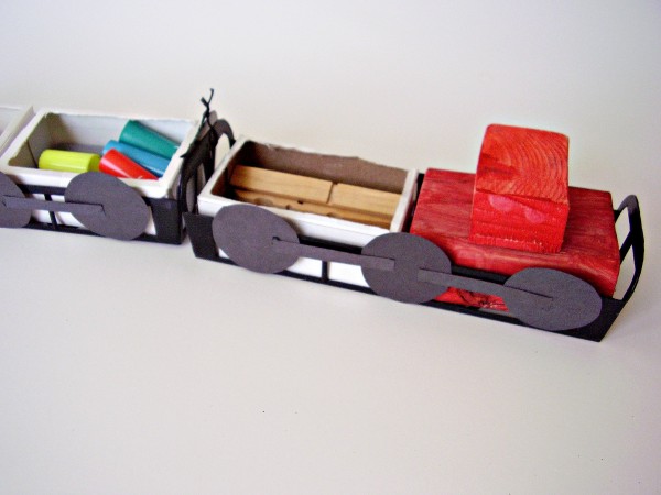 Recycled craft train cars