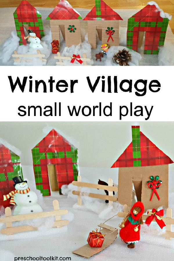 winter theme craft and pretend play