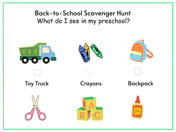 first day of preschool activity