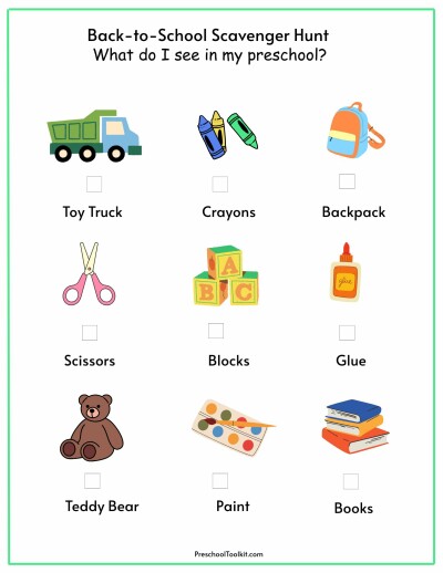 preschool back to school printable activity