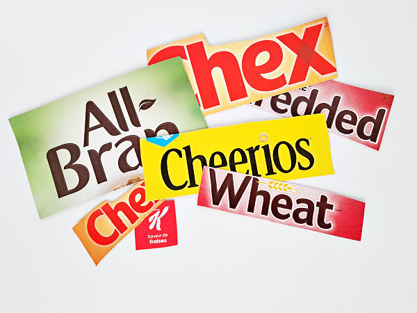 early literacy with letters on cereal boxes
