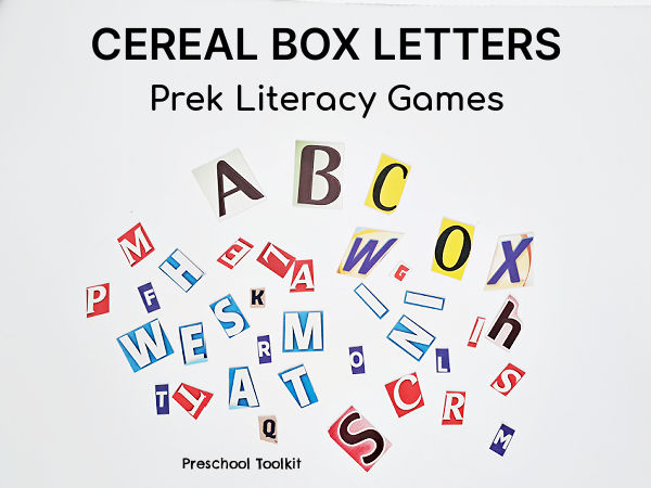 preschool literacy games with cardboard letters