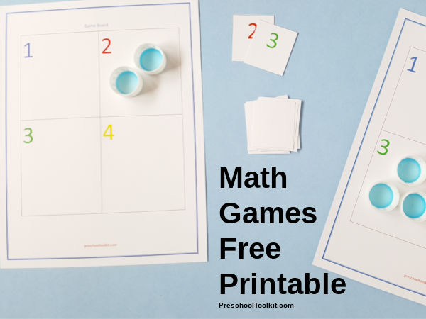 printable math game board for preschool