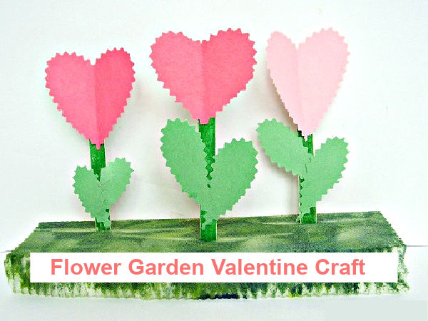 heart shape flowers preschool paper craft