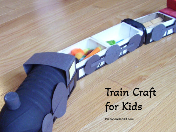 train cars craft made with recyclables