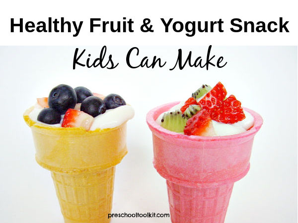 easy kids snack with fresh berries and yogurt