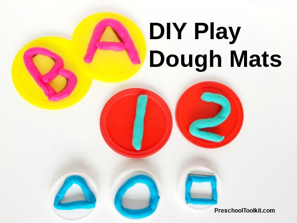 play dough mats made with plastic lids