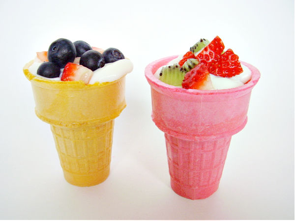 berries and yogurt in a cone snack for preschoolers