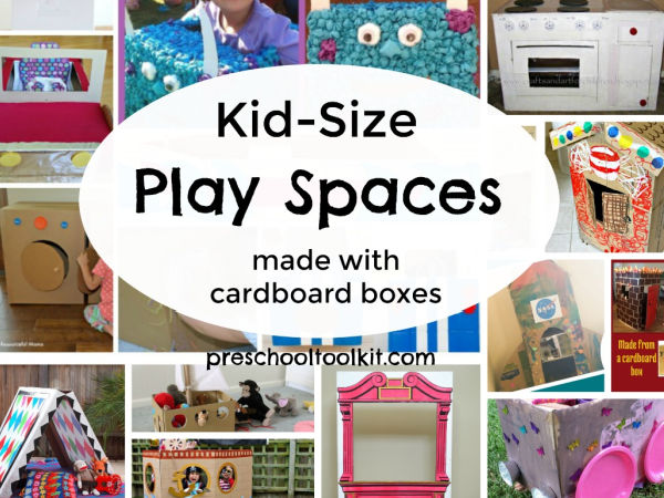 recycle cardboard box for kids play idea