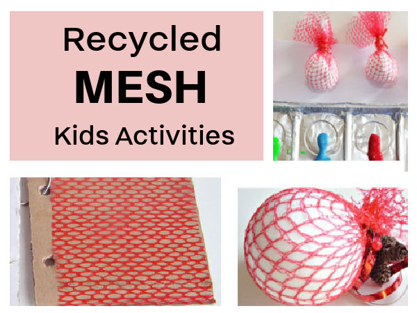 preschool crafts with recycled mesh fabric