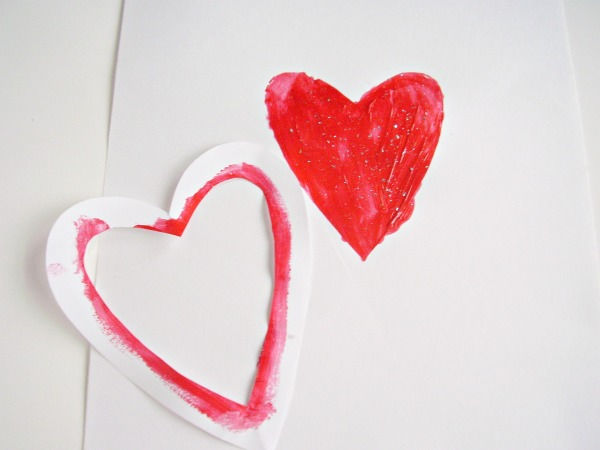 hearts shapes painting activity for kids
