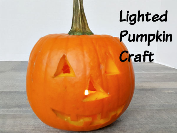 kids craft with real pumpkin