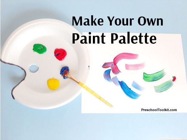 preschool art with homemade paint palette
