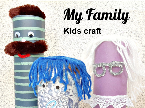 kids family craft with recycled containers