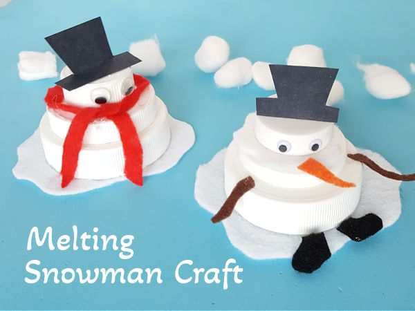 easy jar lid snowman craft