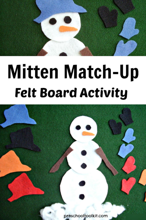 felt board snowman winter theme matching activity for preschool