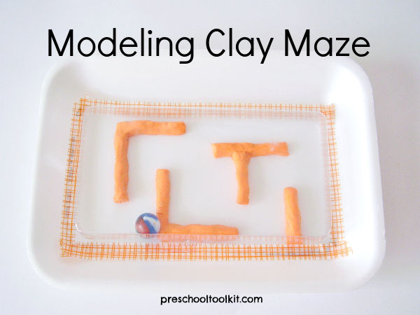 marble and clay maze kids craft