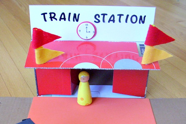 Train station small world play