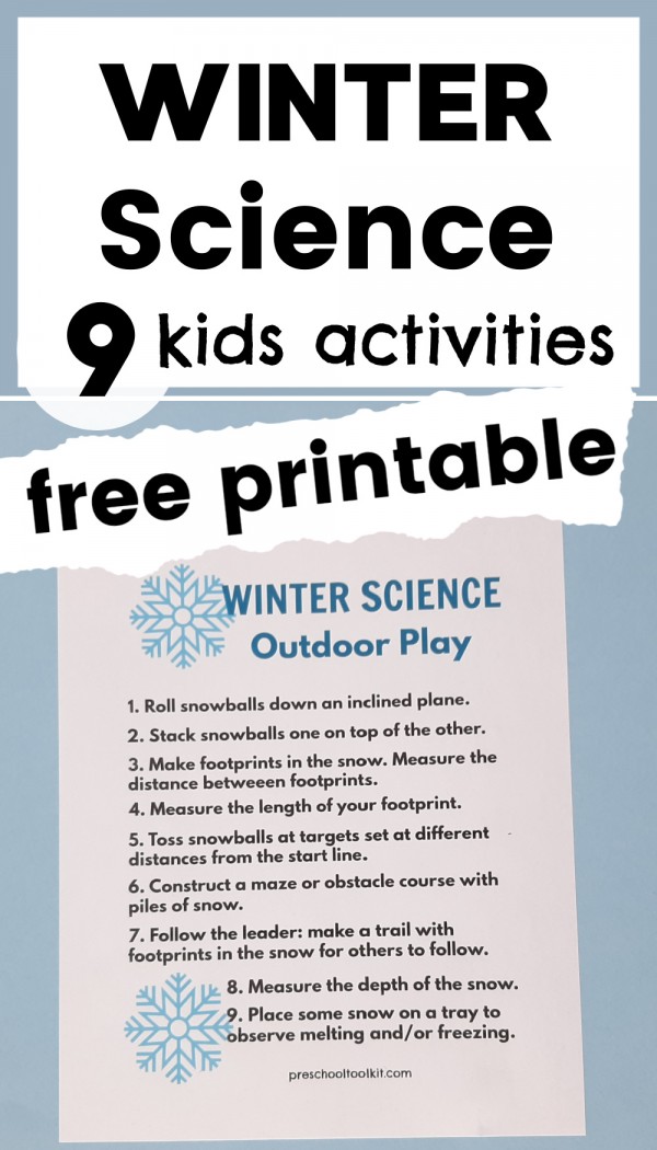 Winter science snow and ice kids activities