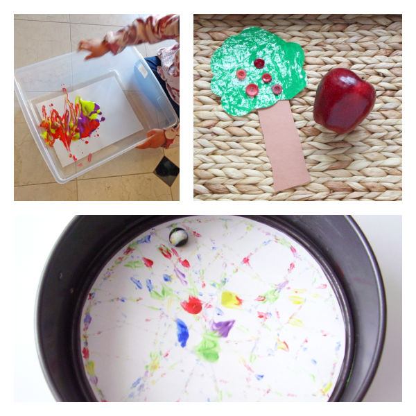 painting activities with marbles for preschoolers