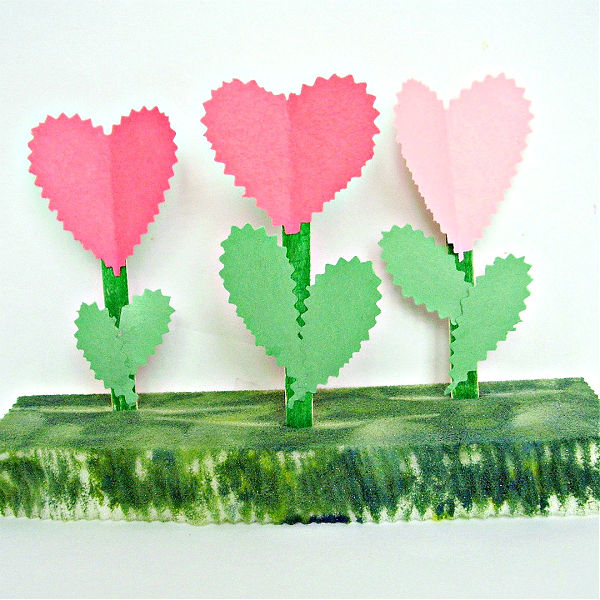 Valentine flower garden craft for preschool and kindergarten