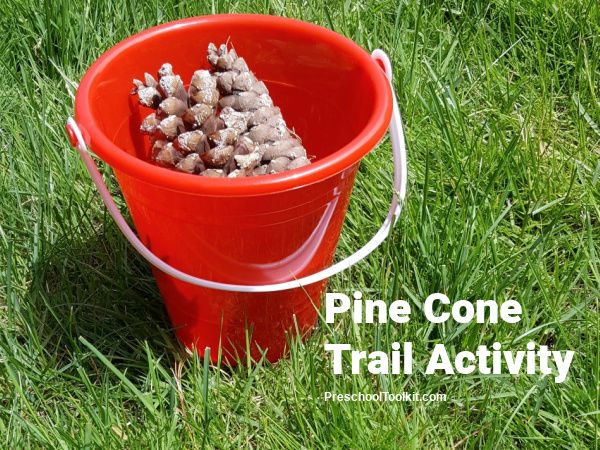 outdoor trail activity with pine cones