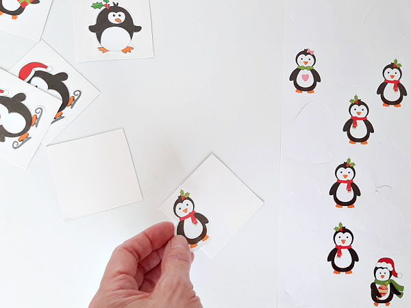 make a memory game with cardboard and stickers