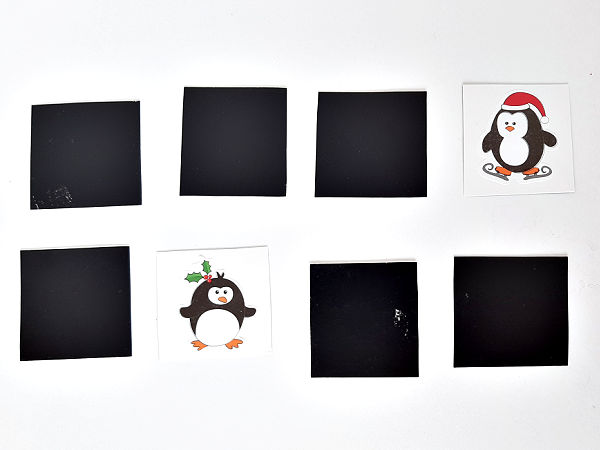 penguin memory card game for kids