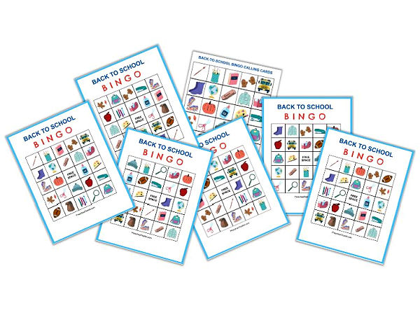 bingo game with back to school theme 