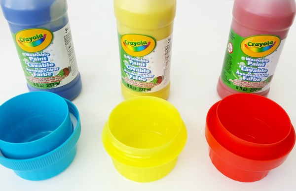 recyclable containers can be used for painting with kids