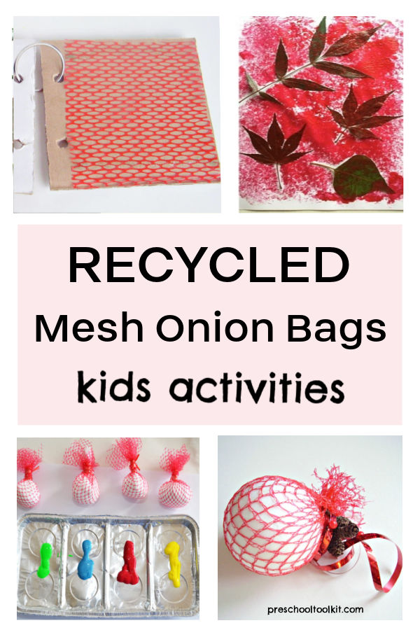 kids crafts using recycled mesh produce bag