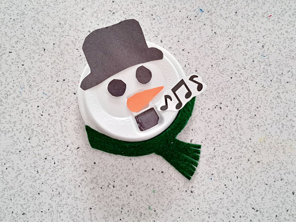 snowman disposable cup lid kids craft