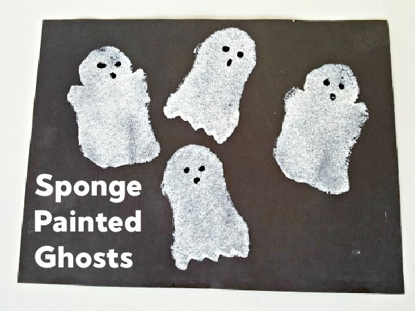 easy to make ghosts paint stamps using sponges
