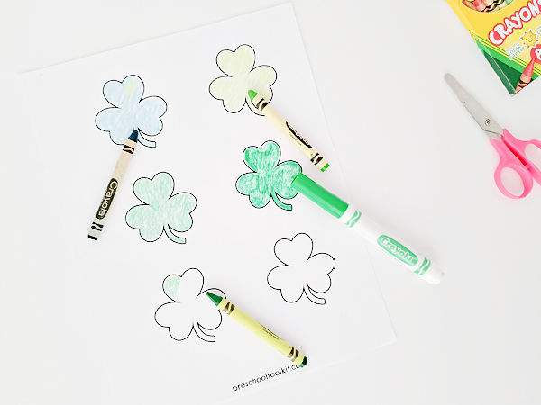 color shamrock pictures kids art activity