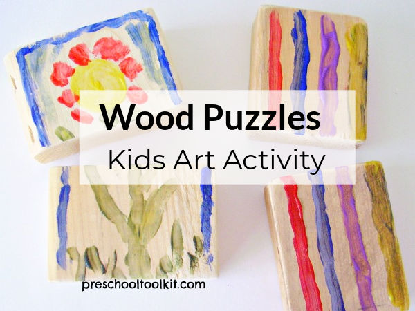 art and math STEAM activity with wooden blocks