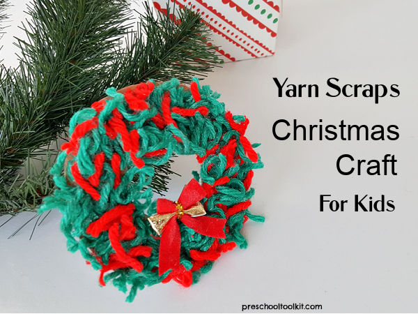 kids Christmas craft gift made with yarn