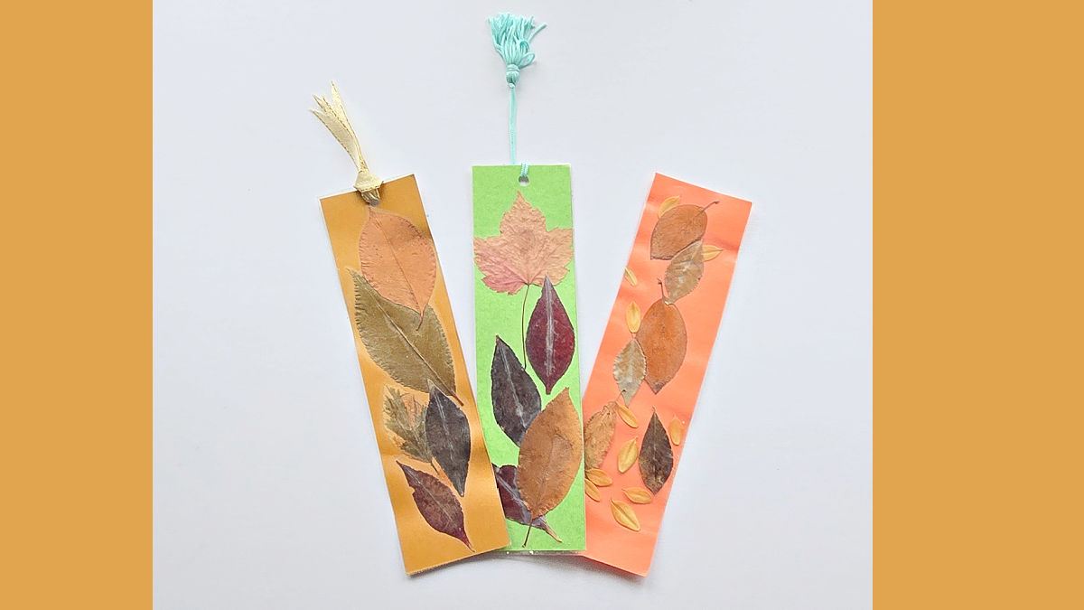kids leaf bookmark easy fall craft