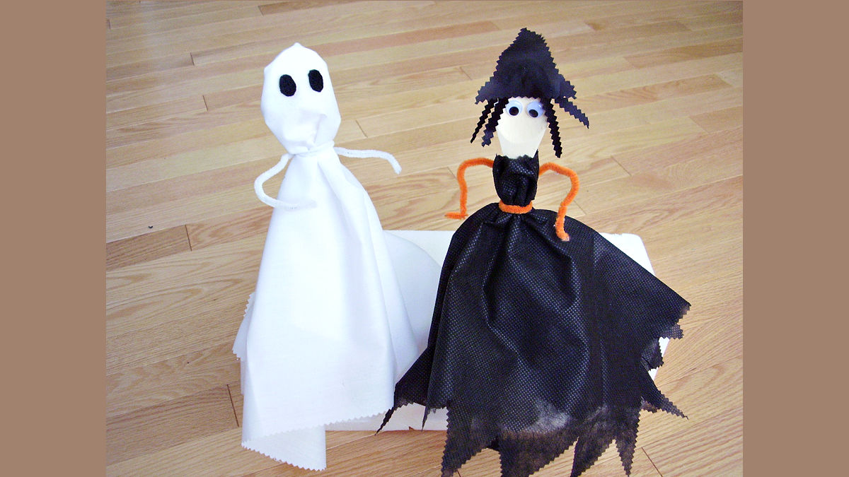 homemade halloween puppets for imaginative play in preschool